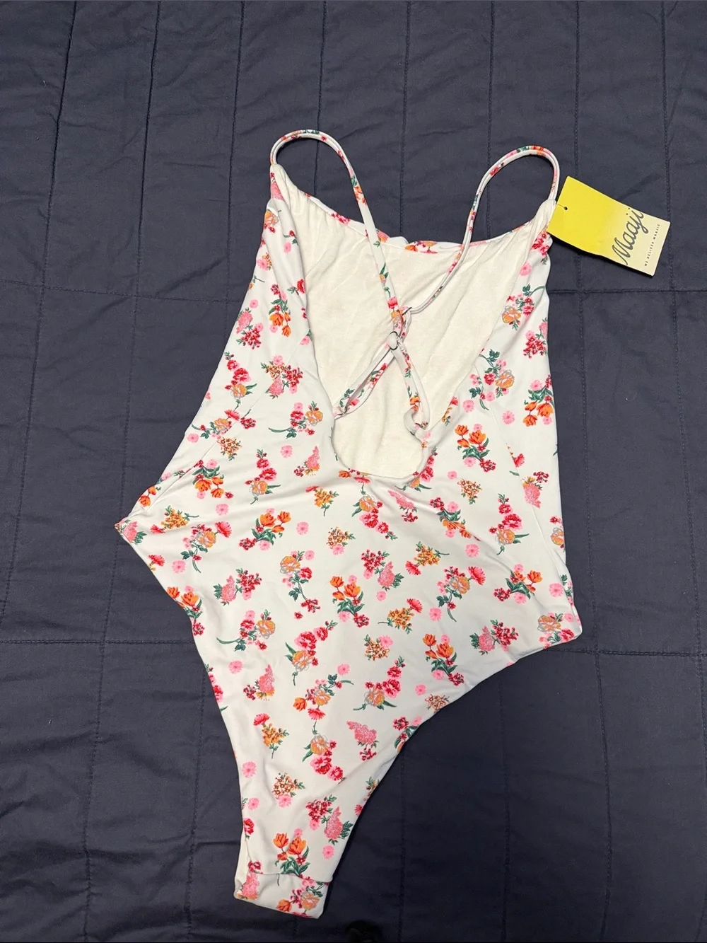 Maaji White One-Piece Swimsuit with Pink & Orange Floral Print